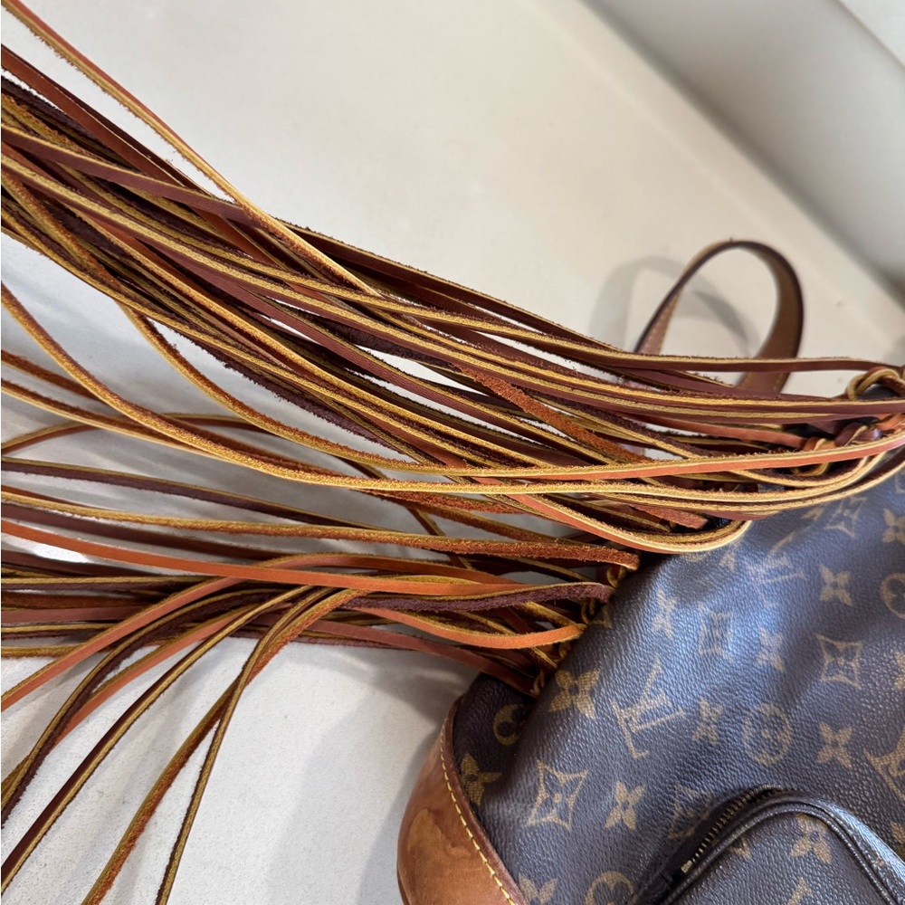 Louis Vuitton Brown and Tan backpack with Fringe by Vintage Boho Bags - Picture 8 of 12